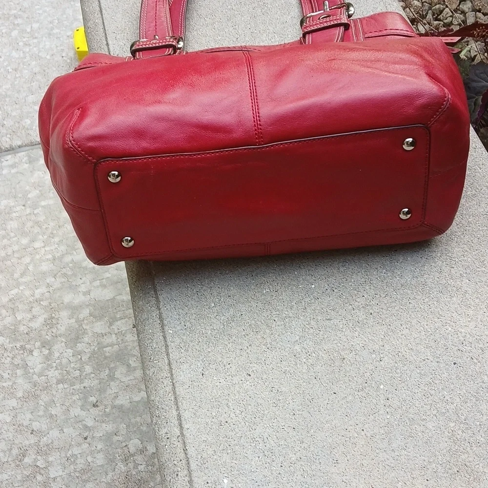 COACH Soho Pleated  Red Leather Large Shoulder Handbag